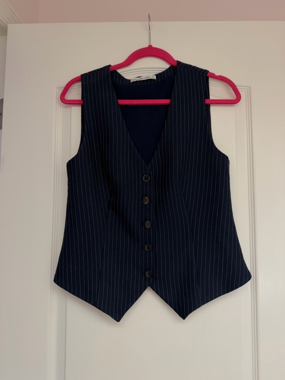 NWOT Navy Pinstripe Button-Front Vest